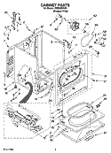CABINET PARTS Diagram and Parts List for WGD5560SQ0  Whirlpool Dryer