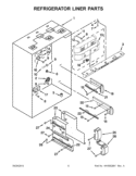 REFRIGERATOR LINER PARTS Diagram and Parts List for KBFC42FTS07  KitchenAid Refrigerator