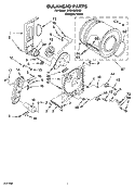 BULKHEAD PARTS, OPTIONAL PARTS (NOT INCLUDED) Diagram and Parts List for EGD4300SQ0  Estate Dryer