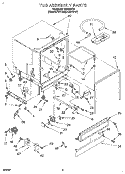 TUB ASSEMBLY, LIT/OPTIONAL Diagram and Parts List for WU4300B0  Roper Dishwasher