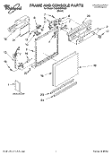 FRAME AND CONSOLE, LITERATURE Diagram and Parts List for DU840SWKU0  Whirlpool Dishwasher