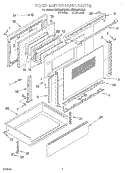 DOOR AND DRAWER Diagram and Parts List for KERS507EAL3  KitchenAid Range