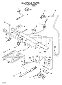 MANIFOLD Diagram and Parts List for TGP302LW0  Estate Range