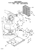UNIT PARTS, OPTIONAL PARTS Diagram and Parts List for GI1500XHB8  Whirlpool Ice Maker