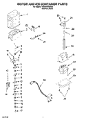MOTOR AND ICE CONTAINER PARTS Diagram and Parts List for 7GS6SHEXMS02  Whirlpool Refrigerator
