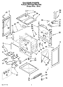 CHASSIS PARTS Diagram and Parts List for RF264LXSB2  Whirlpool Range