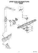 UPPER WASH AND RINSE PARTS Diagram and Parts List for 7GU3200XTSS0  Whirlpool Dishwasher