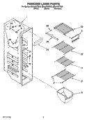 FREEZER LINER PARTS Diagram and Parts List for ED5JHEXTS00  Whirlpool Refrigerator