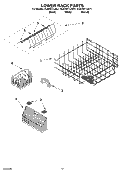 LOWER RACK PARTS Diagram and Parts List for KUDR01TJBT1  KitchenAid Dishwasher
