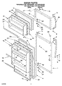 DOOR Diagram and Parts List for RT14DKYKQ01  Roper Refrigerator