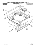 COOKTOP AND CONTROL PANEL, LIT/OPTIONAL Diagram and Parts List for FGP325YW1  Roper Range