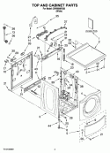 TOP AND CABINET PARTS Diagram and Parts List for CHW9900VQ0  Whirlpool Washer