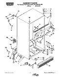 CABINET Diagram and Parts List for RT18AKXAW00  Roper Refrigerator