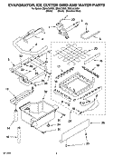 EVAPORATOR ICE CUTTER GRID AND WATER PARTS Diagram and Parts List for ZDIS15CSSM  Whirlpool Ice Maker