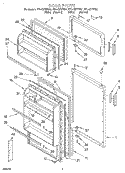 DOOR Diagram and Parts List for ET14CKYFW01  Whirlpool Refrigerator