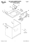 TOP AND CABINET, LITERATURE Diagram and Parts List for LSQ9600LG0  Whirlpool Washer