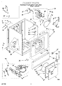 CABINET Diagram and Parts List for 3CG2901XSN3  Whirlpool Dryer