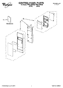 CONTROL PANEL PARTS Diagram and Parts List for YMH1160XSQ0  Whirlpool Microwave