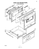 DOOR AND DRAWER Diagram and Parts List for RM973PXKT0  Whirlpool Microwave Oven Combo