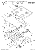 COOKTOP AND MANIFOLD Diagram and Parts List for SF3010EEW1  Whirlpool Range