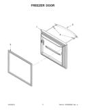 FREEZER DOOR Diagram and Parts List for GB2FHDXWS08  Whirlpool Refrigerator