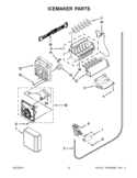 ICEMAKE Diagram and Parts List for WRS537SIAF00  Whirlpool Refrigerator