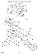 MOTOR AND ICE CONTAINER Diagram and Parts List for 3XKGN7050F03  Whirlpool Refrigerator