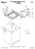 TOP AND CABINET PARTS Diagram and Parts List for LSB6000PQ1  Whirlpool Washer