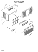 CABINET PARTS Diagram and Parts List for ACQ052PS0  Whirlpool Air Conditioner