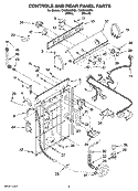 CONTROLS AND REAR PANEL PARTS Diagram and Parts List for CAWS833ST0  Crosley Washer