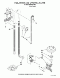 FILL, DRAIN AND OVERFILL PARTS Diagram and Parts List for KUDS30FXPA2  KitchenAid Dishwasher