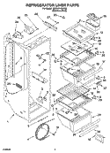 REFRIGERATOR LINER PARTS Diagram and Parts List for 3XES0FHGKS03  Whirlpool Refrigerator