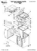 TOP AND CABINET PARTS Diagram and Parts List for WTW6200SW2  Whirlpool Washer