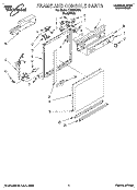 FRAME AND CONSOLE Diagram and Parts List for DU8550XB1  Whirlpool Dishwasher