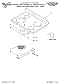 COOKTOP, LITERATURE Diagram and Parts List for GR396LXGQ2  Whirlpool Range