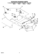 COOKTOP BURNER PARTS, OPTIONAL PARTS Diagram and Parts List for GW395LEPQ01  Whirlpool Range