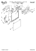 FRAME AND CONSOLE Diagram and Parts List for DU850DWGQ1  Whirlpool Dishwasher
