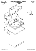TOP AND CABINET PARTS Diagram and Parts List for 1CWTW5520SQ0  Whirlpool Washer
