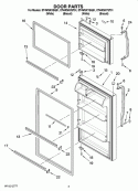 DOOR PARTS Diagram and Parts List for ET4WSKXST01  Whirlpool Refrigerator