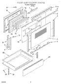 DOOR AND DRAWER Diagram and Parts List for REP34800  Roper Range
