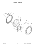 DOOR PARTS Diagram and Parts List for WFW70HEBW0  Whirlpool Washer