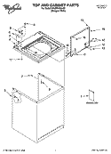TOP AND CABINET PARTS Diagram and Parts List for 3XLBR5432JQ5  Whirlpool Washer