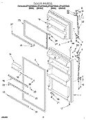 DOOR Diagram and Parts List for ET16JKXDN02  Whirlpool Refrigerator