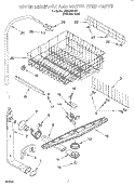 UPPER DISHRACK AND WATER FEED Diagram and Parts List for GU980SCGS1  Whirlpool Dishwasher
