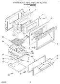 OVEN DOOR AND BROILER Diagram and Parts List for SF330PEWN5  Whirlpool Range