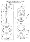 AGITATOR, BASKET AND TUB Diagram and Parts List for LSR7233EQ0  Whirlpool Washer