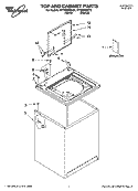 TOP AND CABINET PARTS Diagram and Parts List for WTW5590ST2  Whirlpool Washer