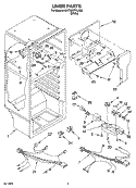 LINER PARTS Diagram and Parts List for 8VET8WPKLQ05  Whirlpool Refrigerator