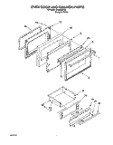 OVEN DOOR AND DRAWER Diagram and Parts List for SF365BEYQ6  Whirlpool Range