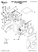 TOP AND CABINET PARTS Diagram and Parts List for WFW9200SQA10  Whirlpool Washer